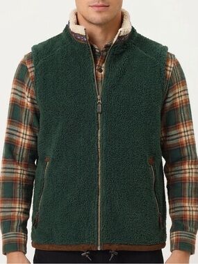 Vintage 90s ALF Kuhl Fleece Vest Mens M Green Sherpa Made USA Aztec Outdoor